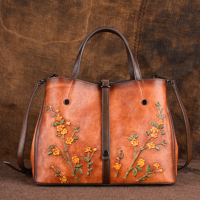 Embossed Leather Cross-body Women's Bag