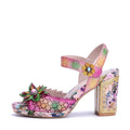 Colorful Floral Peep-Toe Sandals