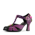 Floral Braided T-Strap High-Heeled Sandals