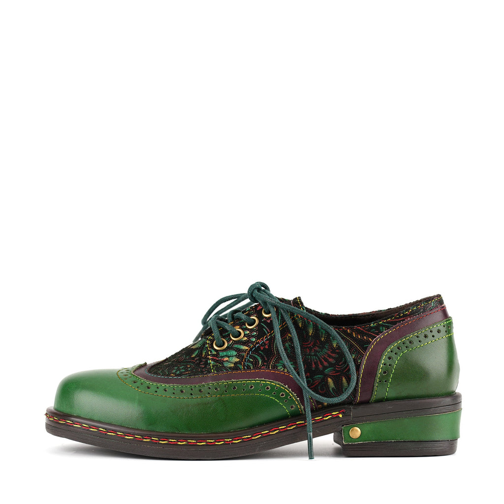 Bohemian Brogue Lace-Up Flats