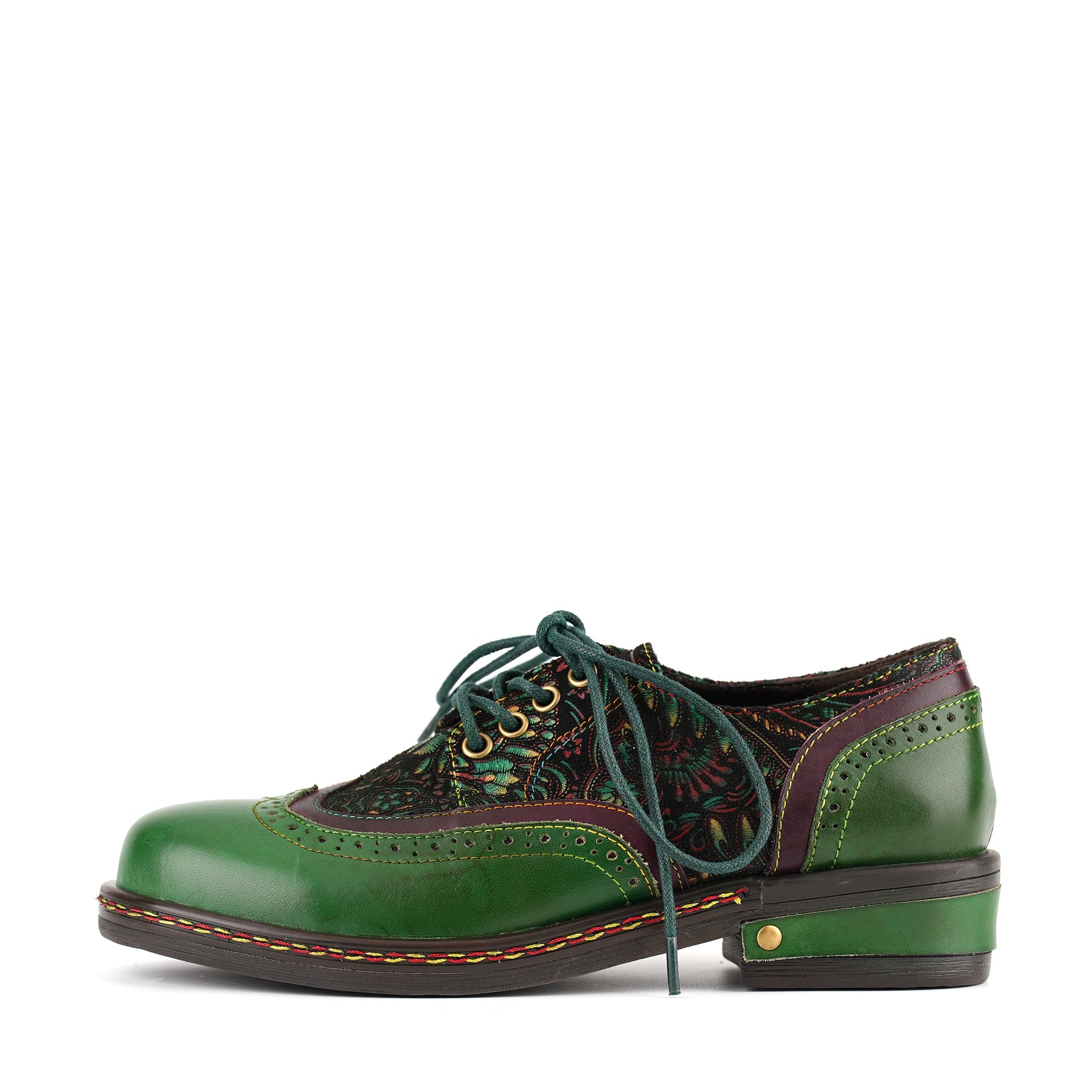 Bohemian Brogue Lace-Up Flats