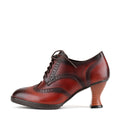 Vintage Oxford-Style Lace-Up Leather Pumps