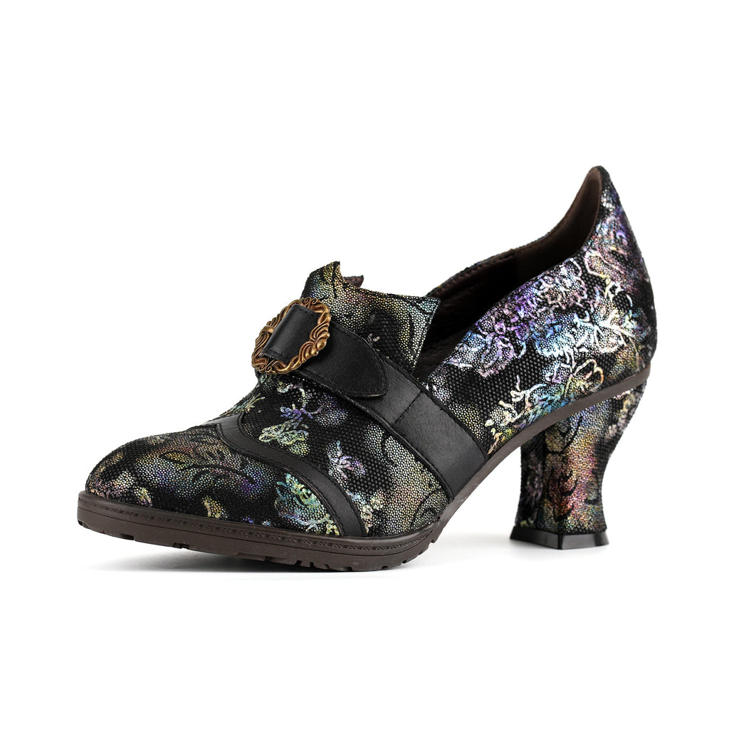 Iridescent Elegance Buckle Pumps