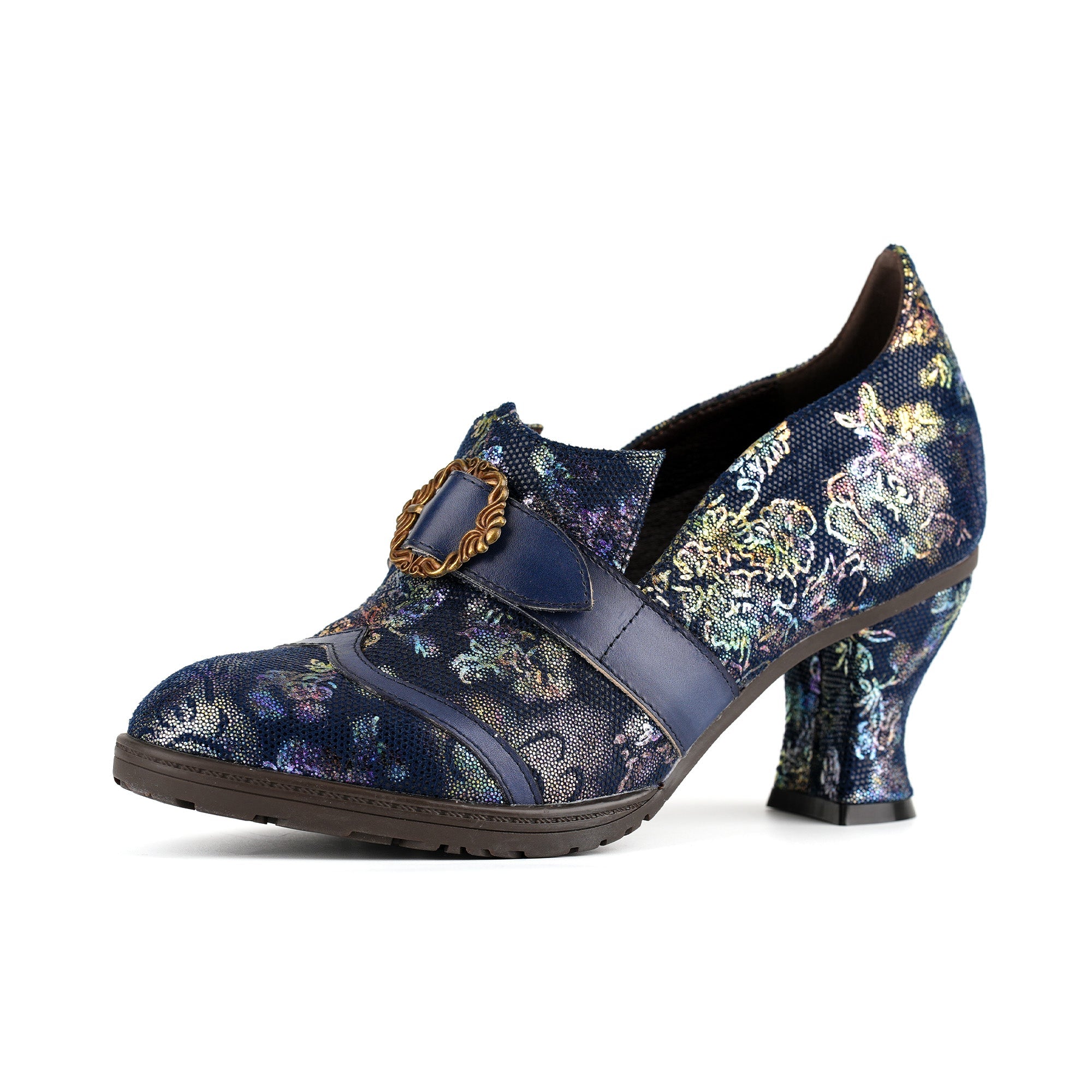 Iridescent Elegance Buckle Pumps