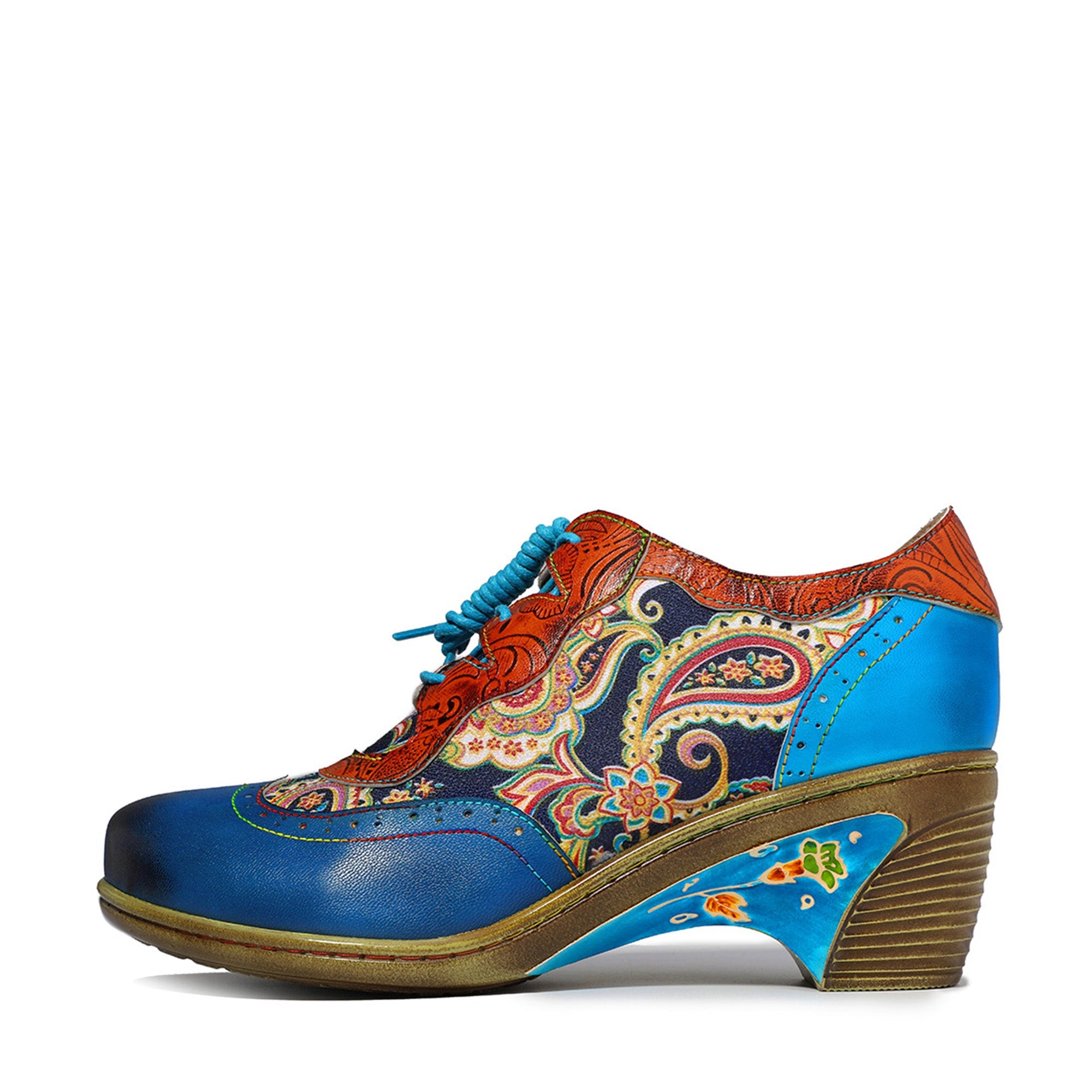 Bohemian Flower Painted  Brogue Shoes