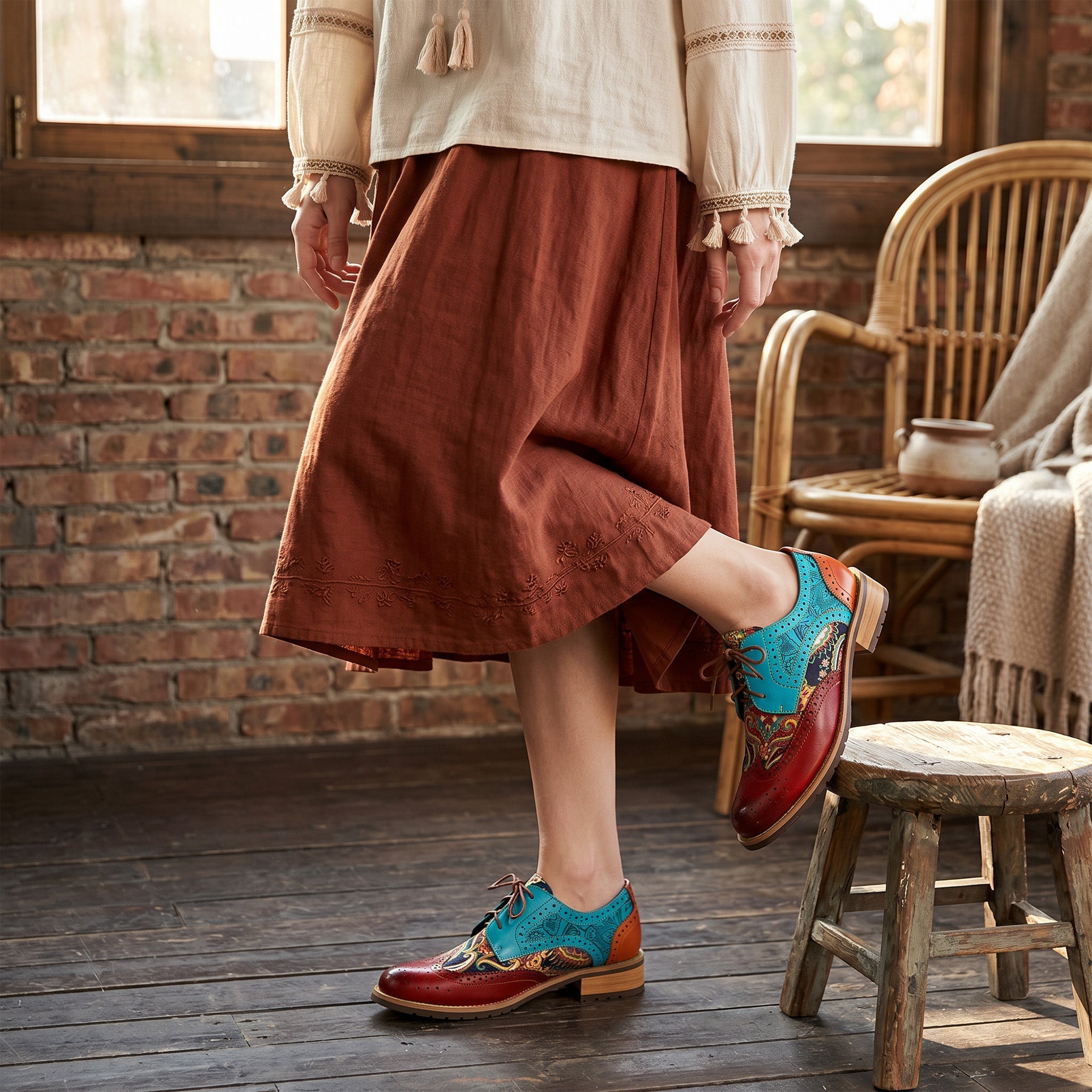 Bohemian Handmade  Brogue Shoes