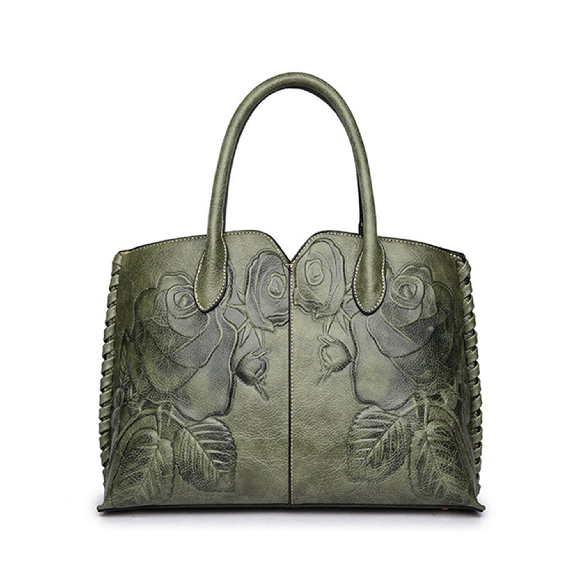 Retro Embossed Handbag Chinese Style Large Capacity Crossbody Bag