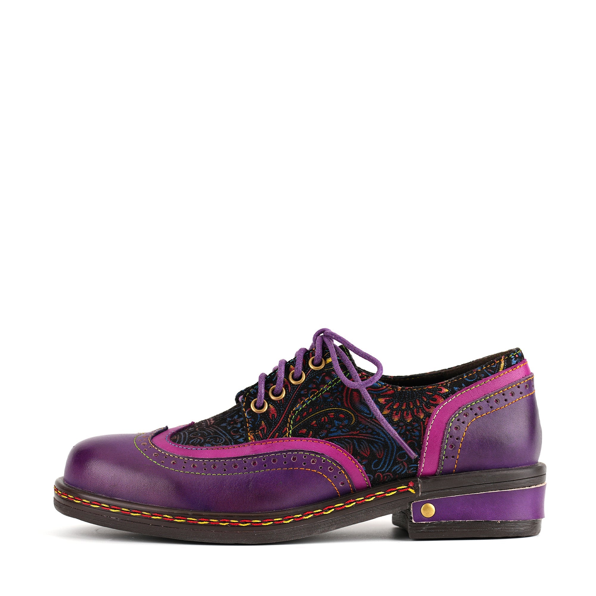 Bohemian Brogue Lace-Up Flats
