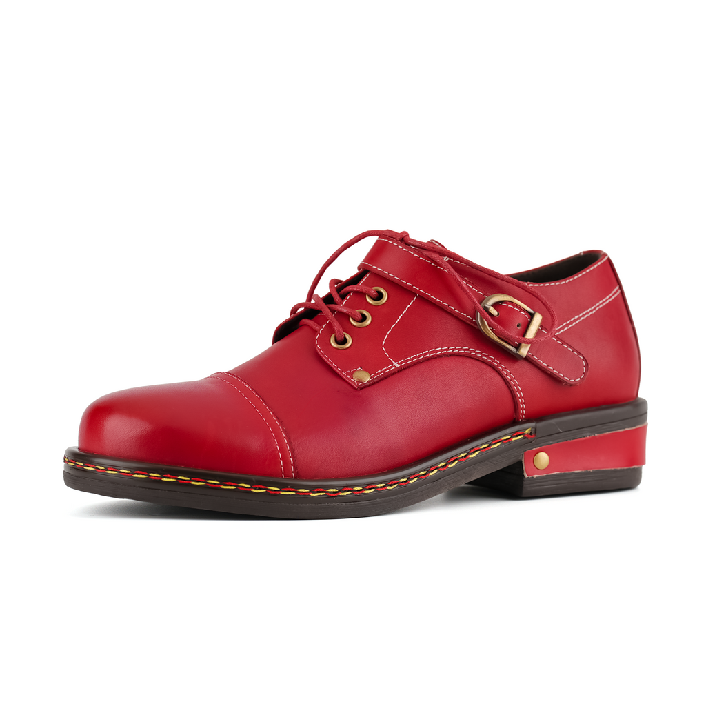 Crimson Classic Oxford Flat Shoes