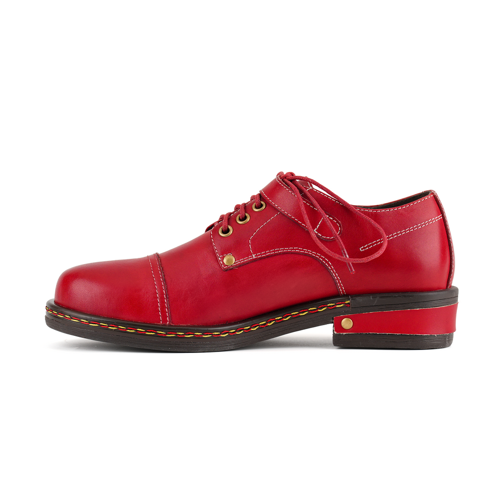 Crimson Classic Oxford Flat Shoes