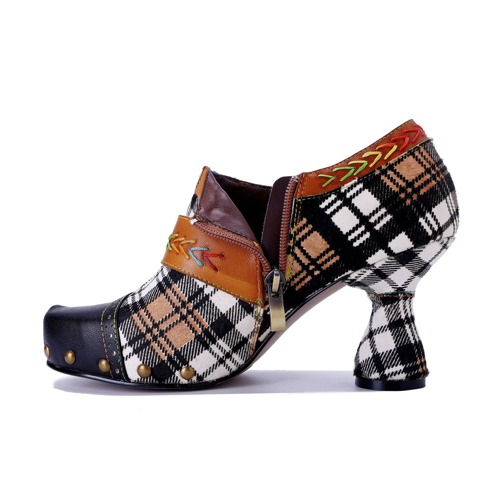 Vintage Plaid Blossom Pumps