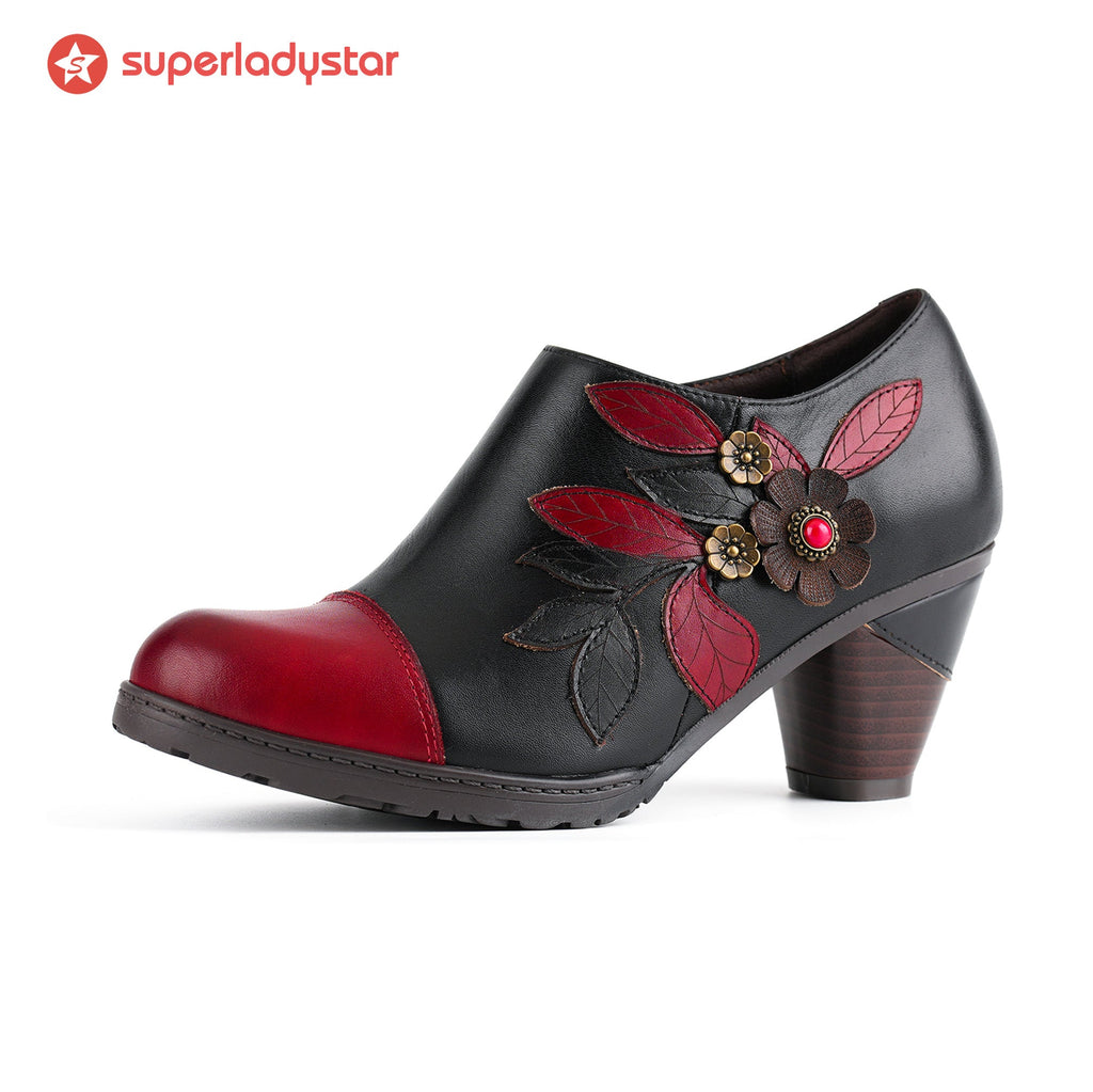 Retro Boho Floral Charm Pumps