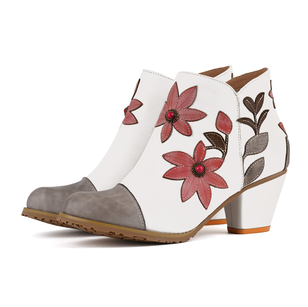 Floral Grace Ankle Boots