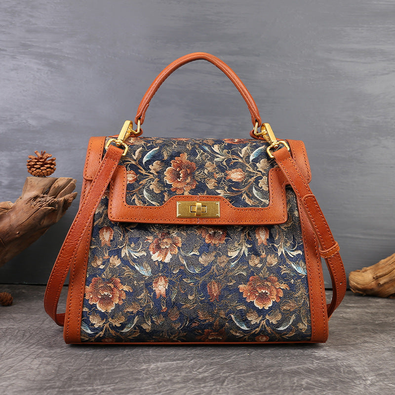 Vintage Floral Embroidered Patchwork Shoulder & Crossbody Bag