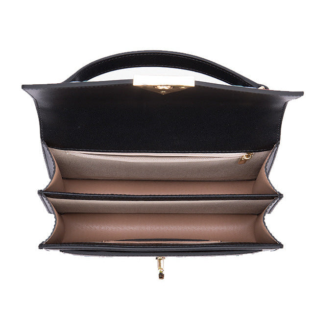 Genuine Leather Embroidered Top Handle Shoulder & Crossbody Bag