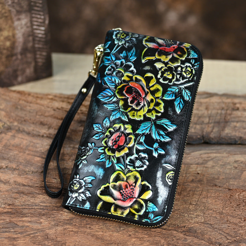 Vintage Leather High-Capacity Fashion Embossed Wallet