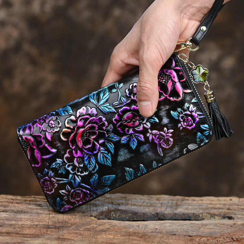 Vintage Leather High-Capacity Fashion Embossed Wallet