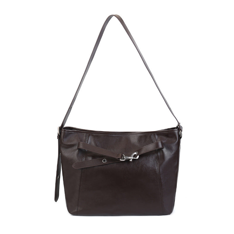 Cowhide Leather Large Capacity Shoulder & Crossbody Bag