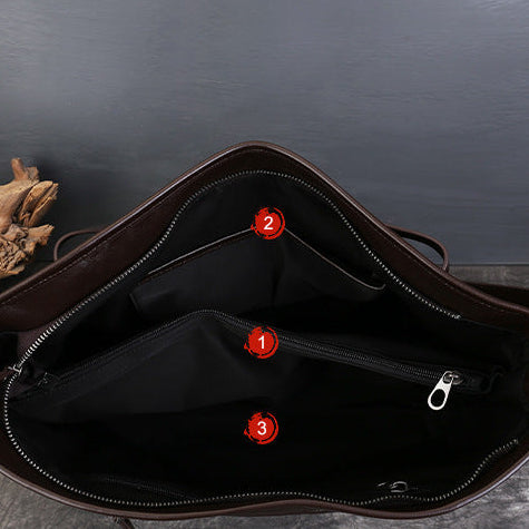 Cowhide Leather Large Capacity Shoulder & Crossbody Bag