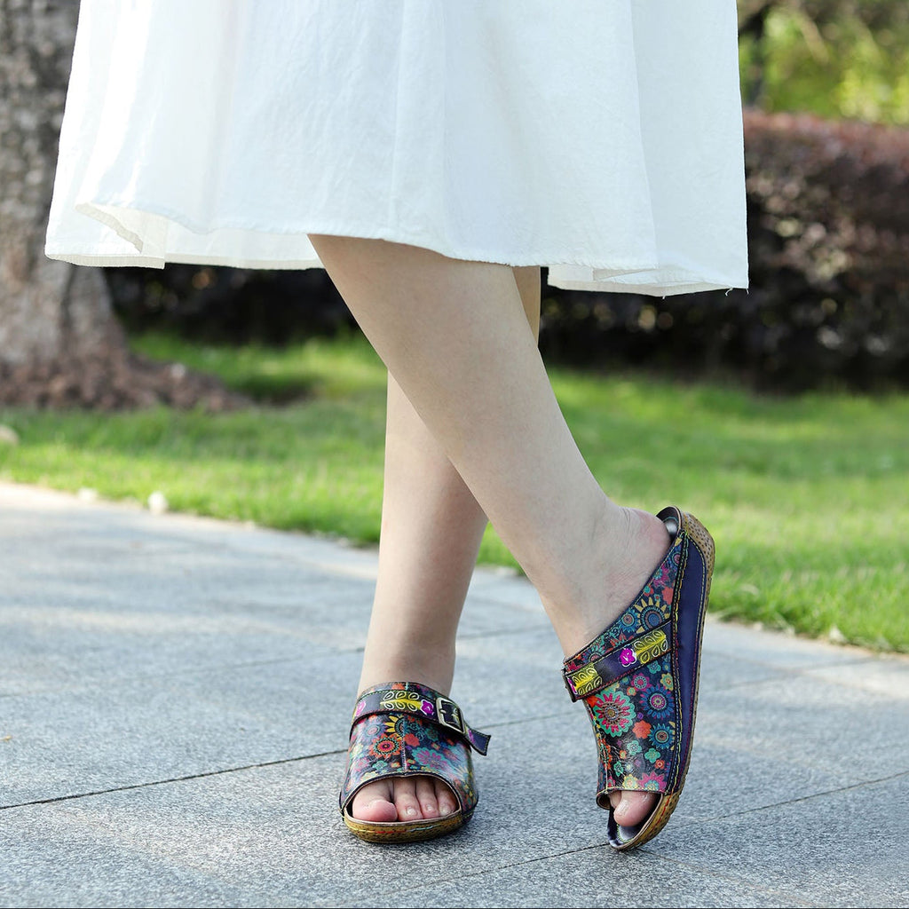 Retro Handmade Printed Colorful Sandals