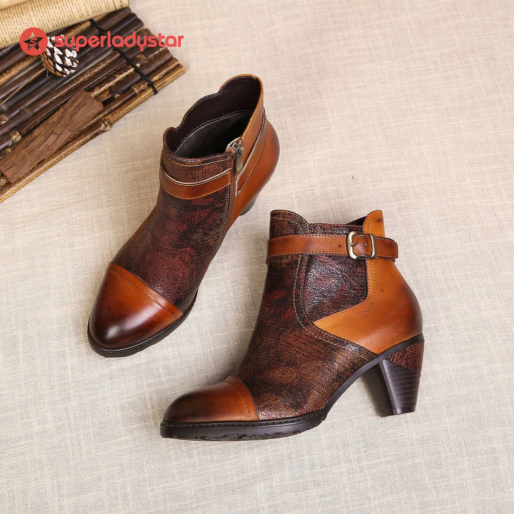Hand-painted Soft Comfy Ankle Boots