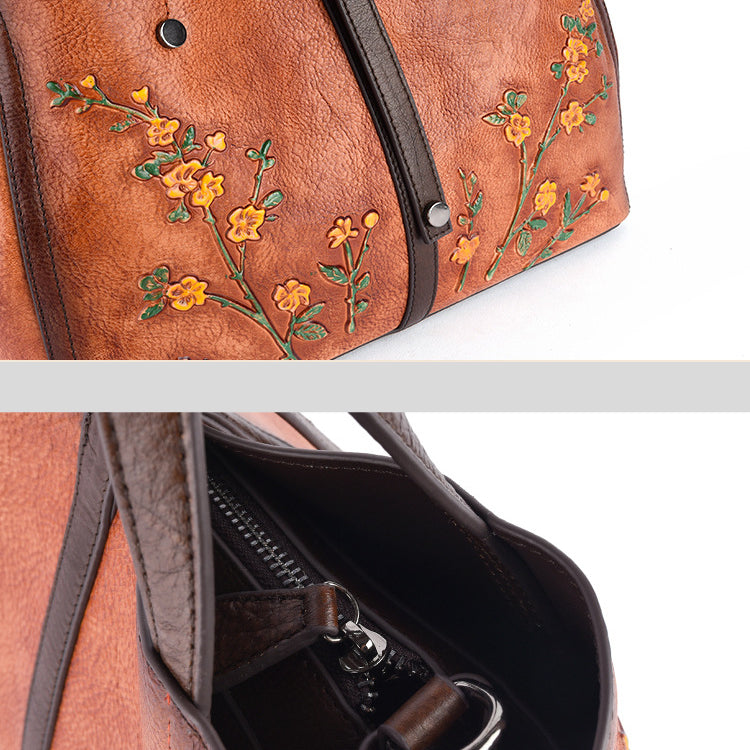 Embossed Leather Cross-body Women's Bag