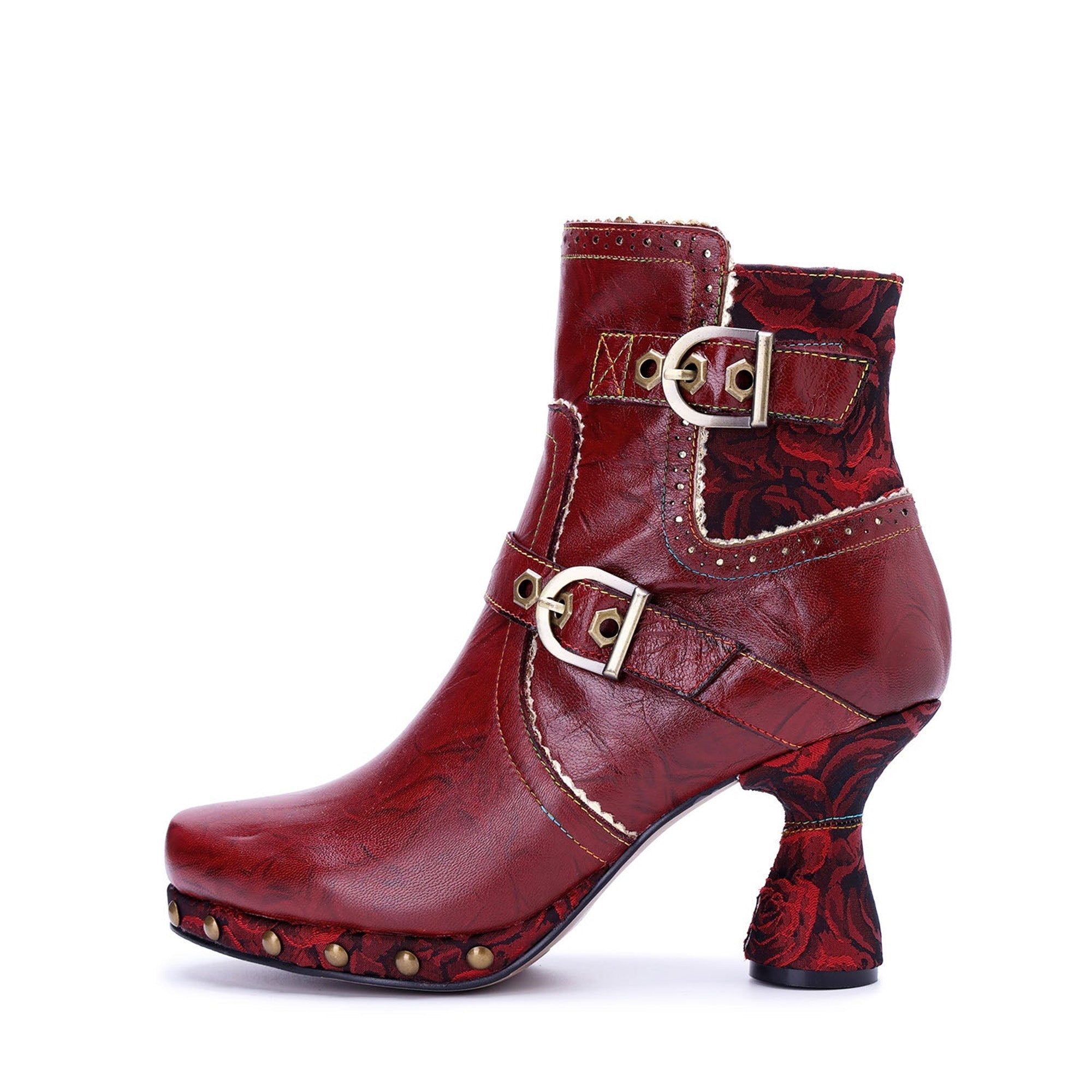 Retro Handmade Pure Color Fashionable Ankle Boots