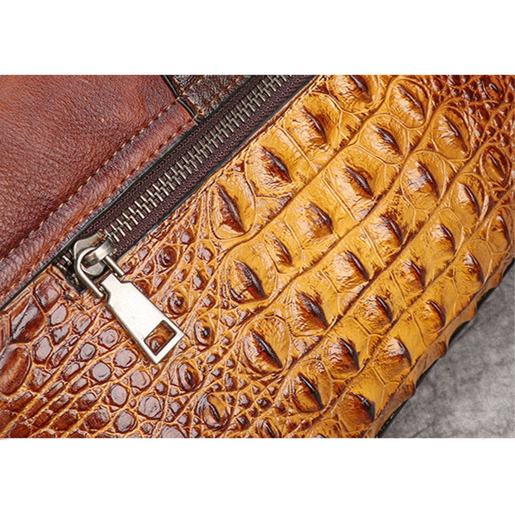 Vintage Leather Fashion Crocodile Pattern Handbag