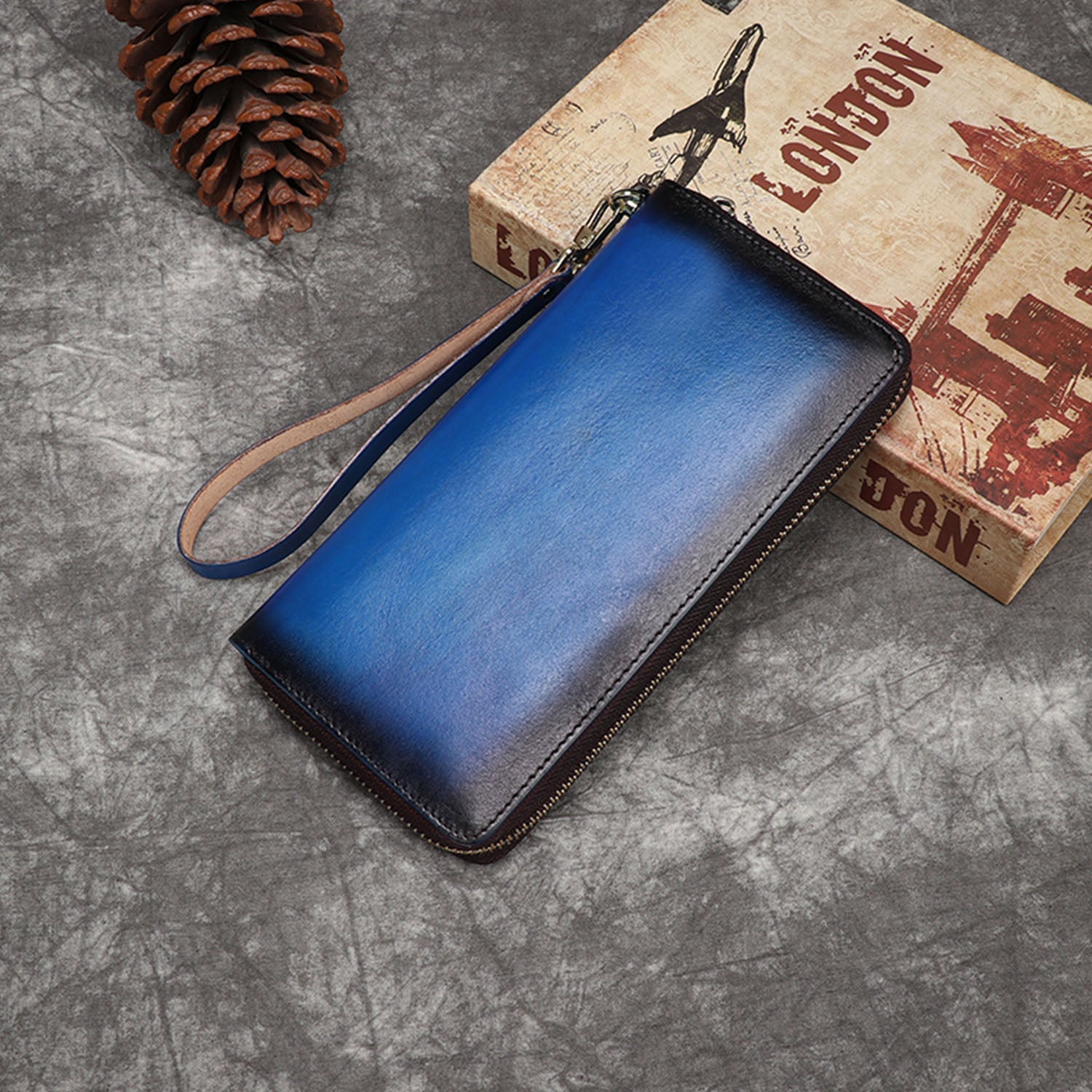 Vintage Hand-painted Handmade Solid Color Wallet