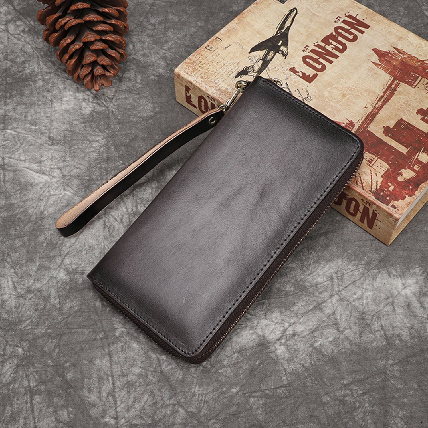 Vintage Hand-painted Handmade Solid Color Wallet